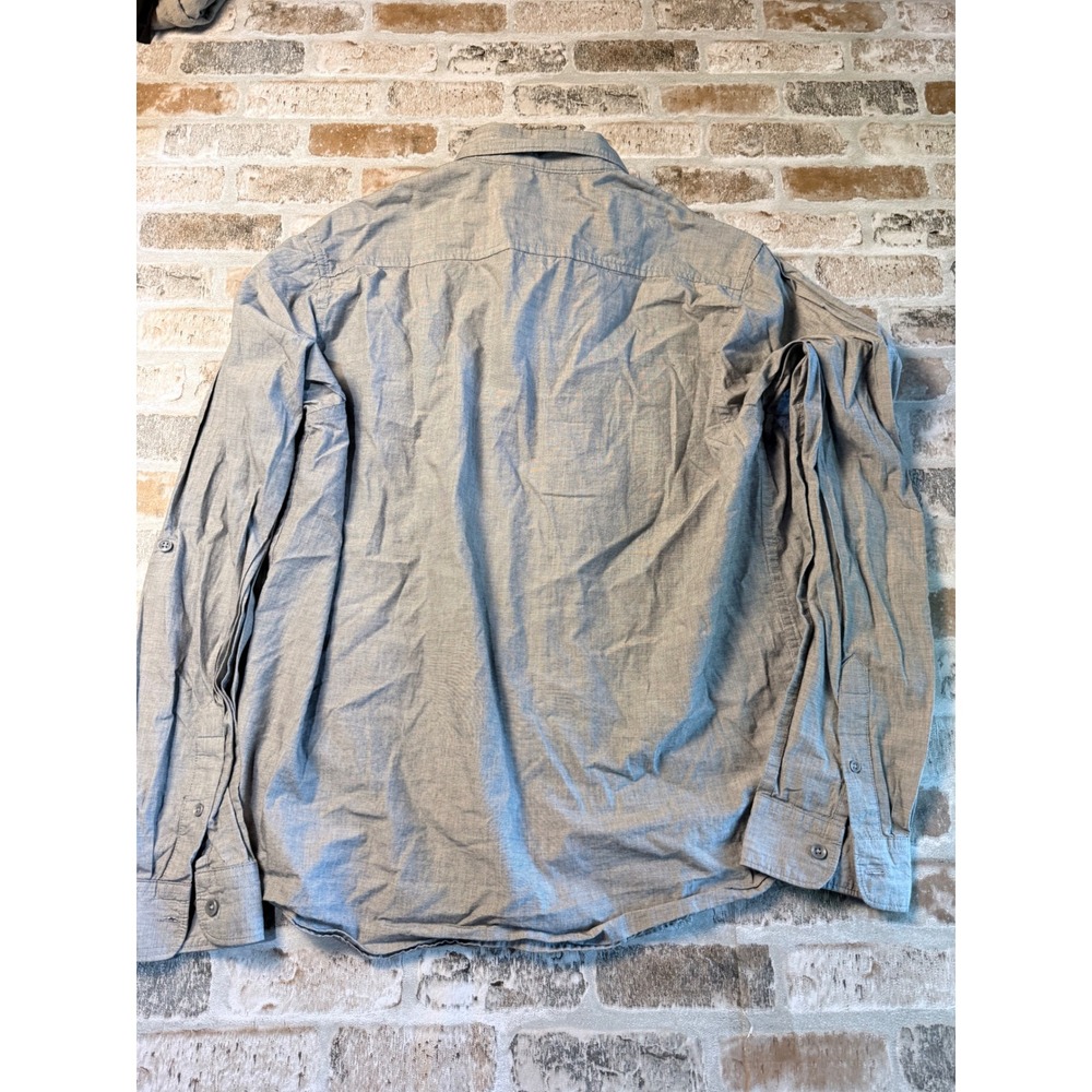 Max Mens Regular Fit Button Down Shirt Grey‎ Long Sleeve Cotton XL - Picture 4 of 4
